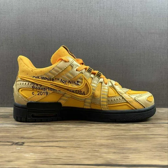 Off-White x Nike Air Rubber Dunk University Gold Sneakers - Picture 2 of 15